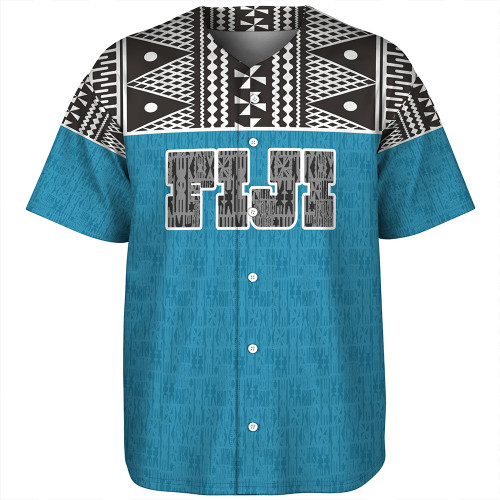 Fiji Baseball Shirt Fijian Tapa Pattern