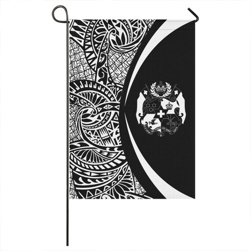 Tonga Garden Flag Lauhala Circle White
