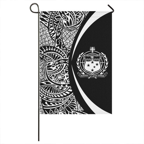 Samoa Garden Flag Lauhala Circle White