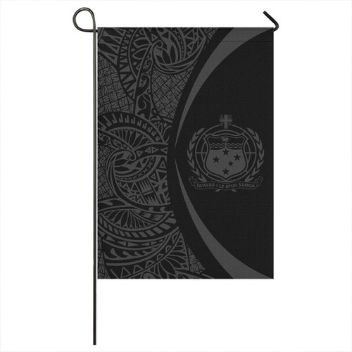 Samoa Garden Flag Lauhala Circle Grey