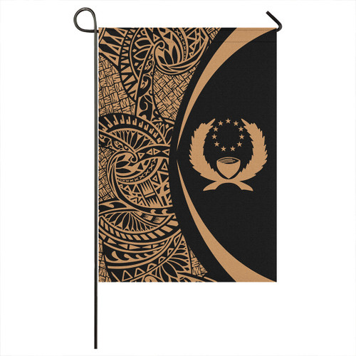 Pohnpei State Garden Flag Lauhala Circle Gold