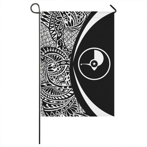 Yap State Garden Flag Lauhala Circle White