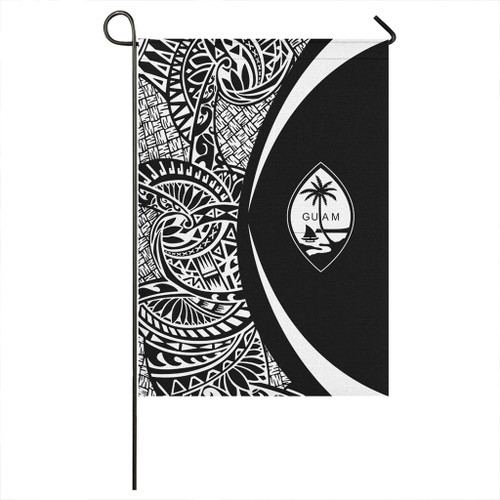 Guam Garden Flag Lauhala Circle White