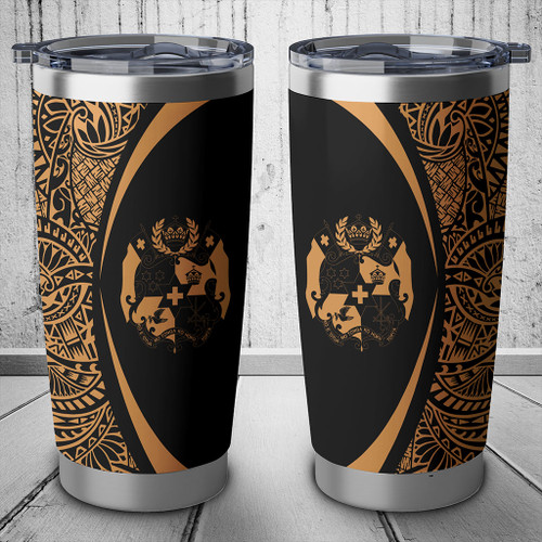 Tonga Tumbler Lauhala Circle Style Gold