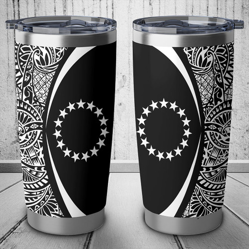 Cook Islands Tumbler Lauhala Circle Style White