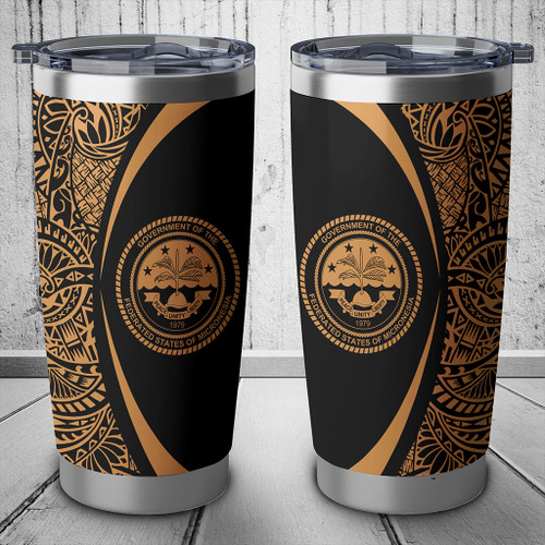 Federated States Of Micronesia Tumbler Lauhala Circle Style Gold