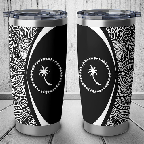 Chuuk State Tumbler Lauhala Circle Style White