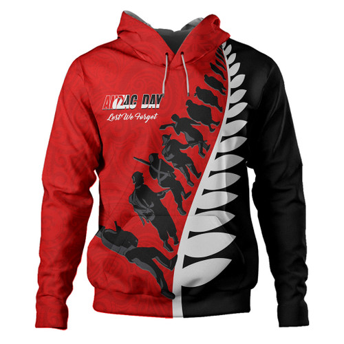 New Zealand Hoodie Tino Rangatiratanga Anzac Day Lets We Forget