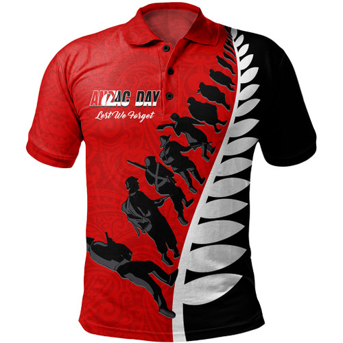 New Zealand Polo Shirt Tino Rangatiratanga Anzac Day Lets We Forget