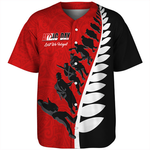New Zealand Baseball Shirt Tino Rangatiratanga Anzac Day Lets We Forget