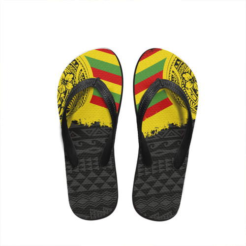 Hawaii Flip Flop Kanaka Polynesian Flag With Coat Of Arm