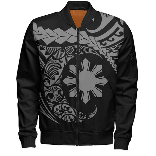 Philippines Filipinos Bomber Jacket Polynesian Tribal Half Circle
