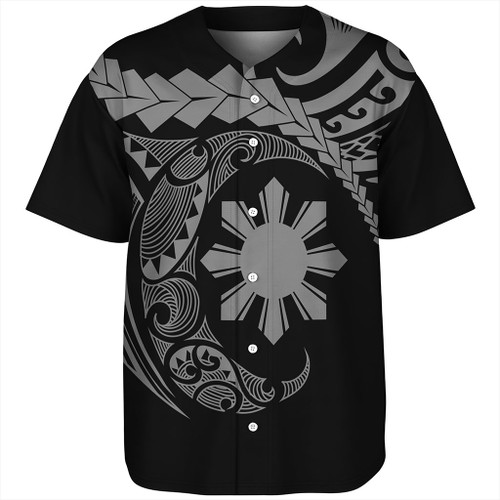 Philippines Filipinos Baseball Shirt Polynesian Tribal Half Circle