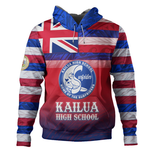 Hawaii Kailua High School Hoodie Flag Color With Traditional Patterns