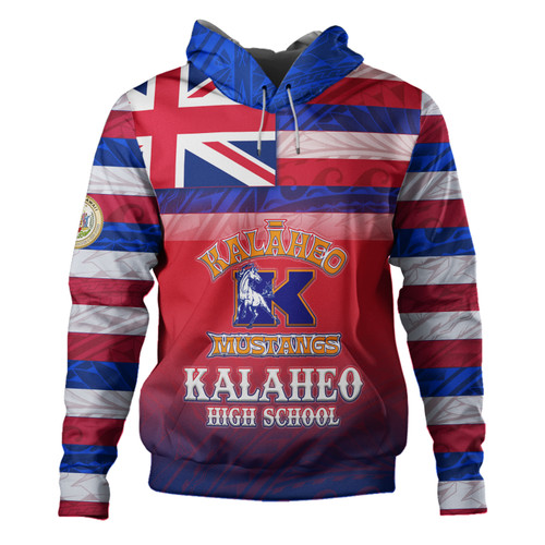 Hawaii Kalaheo High School Hoodie Flag Color With Traditional Patterns