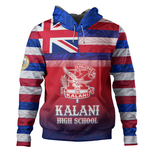 Hawaii Kalani High School Hoodie Flag Color With Traditional Patterns
