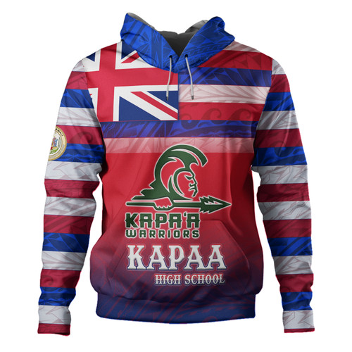 Hawaii Kapaa High School Hoodie Flag Color With Traditional Patterns