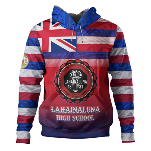 Hawaii Lahainaluna High School Hoodie Flag Color With Traditional Patterns