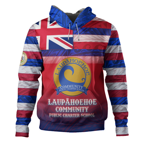 Hawaii Laupāhoehoe Community Public Charter School Hoodie Flag Color With Traditional Patterns