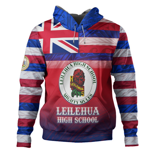 Hawaii Leilehua High School Hoodie Flag Color With Traditional Patterns
