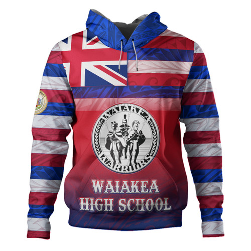 Hawaii Waiakea High School Hoodie Flag Color With Traditional Patterns
