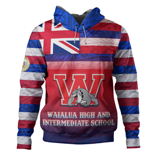 Hawaii Waialua High and Intermediate School Hoodie Flag Color With Traditional Patterns