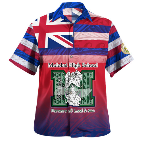 Hawaii Moloka'i High School Hawaii Shirt Flag Color With Traditional Patterns