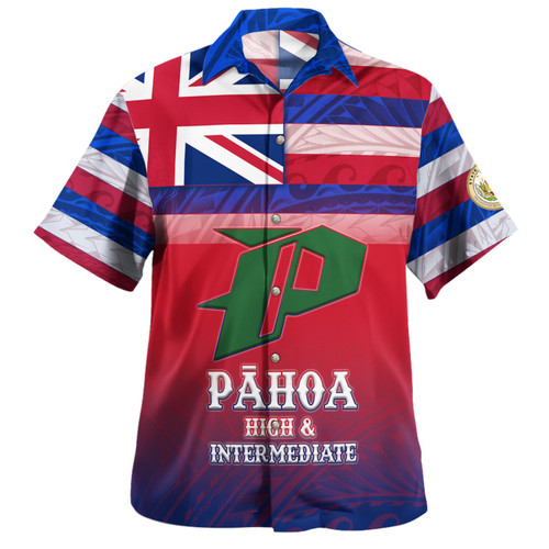 Hawaii Pāhoa High & Intermediate High School Hawaii Shirt Flag Color With Traditional Patterns