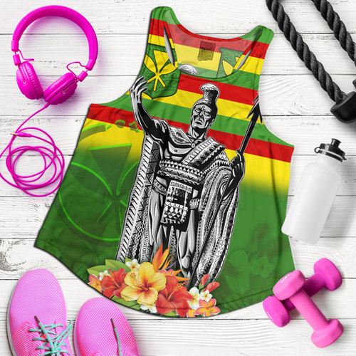 Hawaii T-Shirt Hawaii King With Flag Color With Traditional Patterns