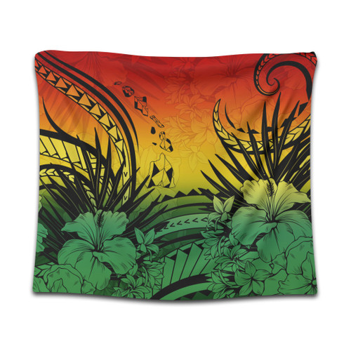 Hawaii Tapestry Map Polynesian Tattoo Tropical Summer
