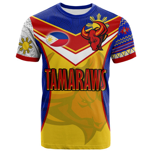 Philippines Filipinos T-Shirt Tamaraws Mascot With Flag