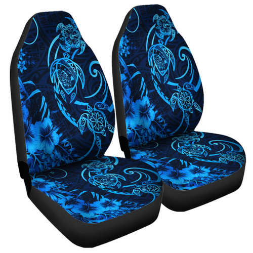 Hawaii Car Seat Covers Hibiscus Flower And Map On The Back Turtle