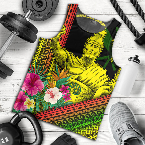 Hawaii Tank Top King Kamekameha Tropical Flowers Hawaii Polynesian
