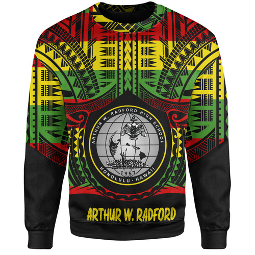 Hawaii Sweatshirt  Admiral Arthur W. Radford Reggae Color Polynesian
