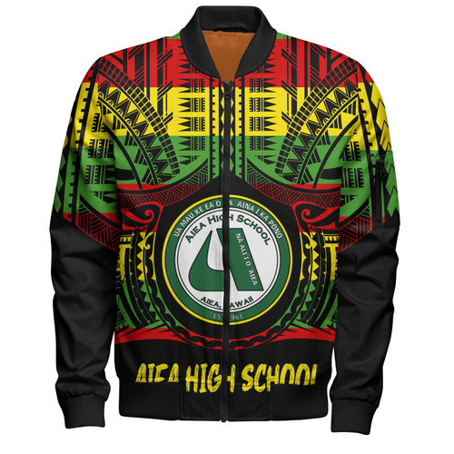 Hawaii Bomber Jacket ʻAiea High School Reggae Color Polynesian