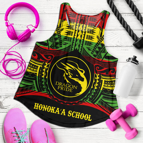 Hawaii Women Tank Honokaʻa High & Intermediate School Reggae Color Polynesian