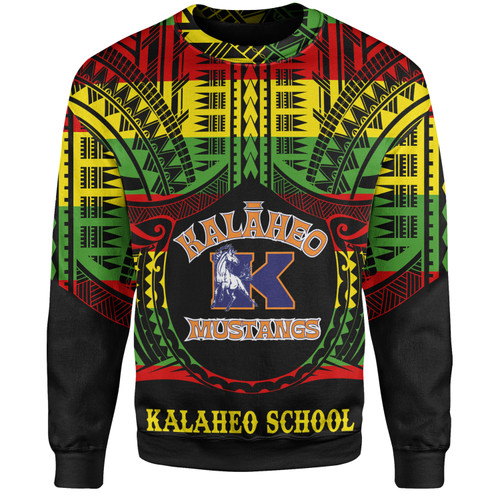 Hawaii Sweatshirt Kalaheo High School Reggae Color Polynesian