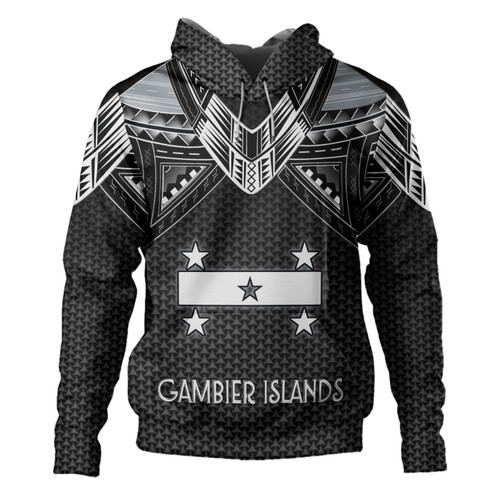 Gambier Islands Custom Personalised Hoodie Tribal Sun Traditional Patterns