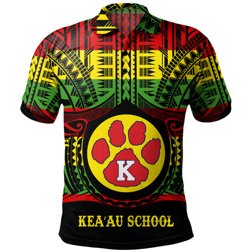 Hawaii Polo Shirt Keaʻau High School Reggae Color Polynesian