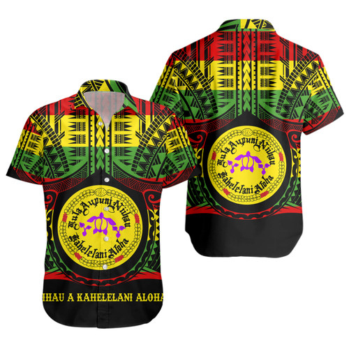 Hawaii Short Sleeve Shirt Kula Aupuni Niihau A Kahelelani Aloha Reggae Color Polynesian