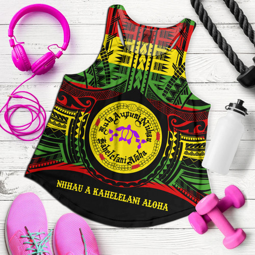Hawaii Women Tank Kula Aupuni Niihau A Kahelelani Aloha Reggae Color Polynesian