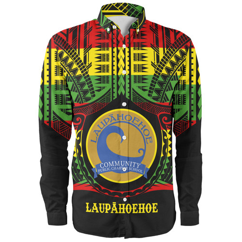 Hawaii Long Sleeve Shirt Laupāhoehoe Community Public Charter School Reggae Color Polynesian