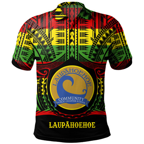 Hawaii Polo Shirt Laupāhoehoe Community Public Charter School Reggae Color Polynesian