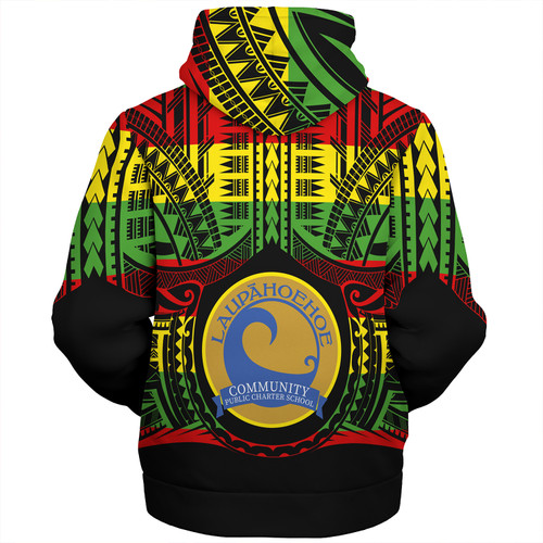 Hawaii Sherpa Hoodie Laupāhoehoe Community Public Charter School Reggae Color Polynesian
