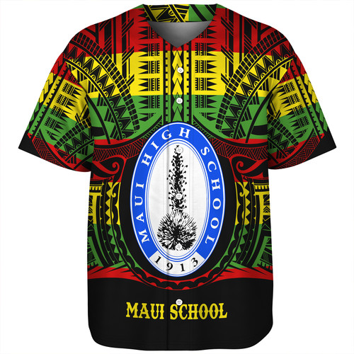 Hawaii Baseball Shirt Maui High School Reggae Color Polynesian