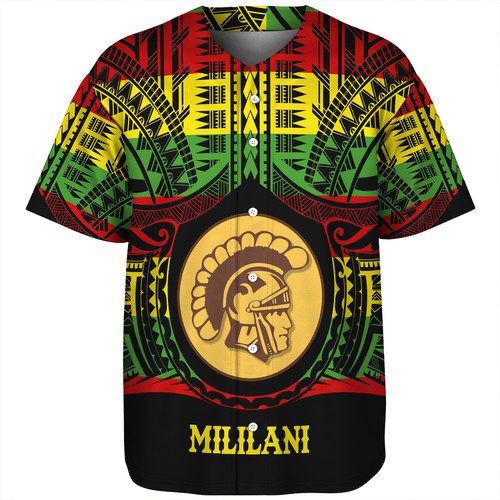 Hawaii Baseball Shirt Mililani High School Reggae Color Polynesian