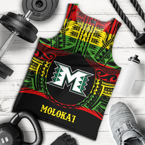 Hawaii Tank Top Moloka'i High School Reggae Color Polynesian