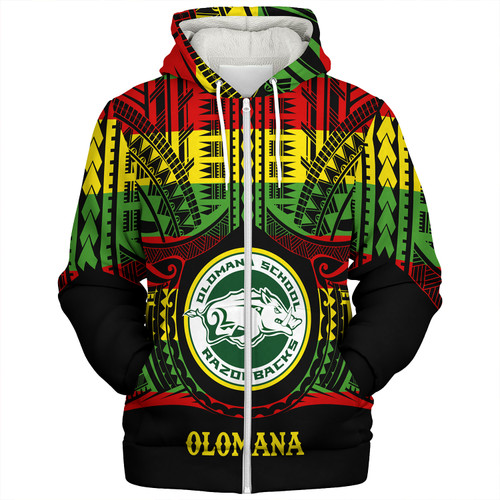 Hawaii Sherpa Hoodie Olomana High School Reggae Color Polynesian