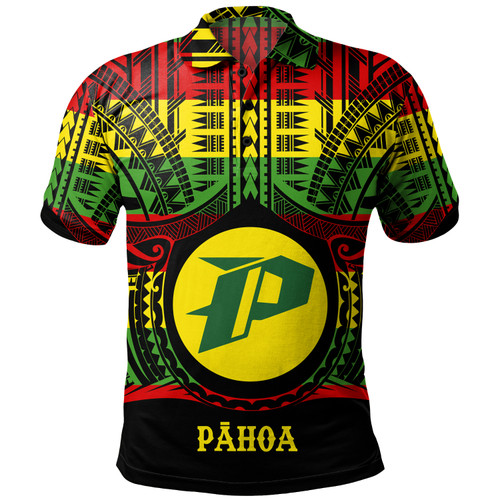 Hawaii Polo Shirt Pāhoa High & Intermediate Shool Reggae Color Polynesian