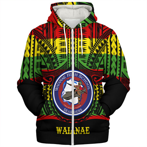 Hawaii Sherpa Hoodie Waianae High School Reggae Color Polynesian